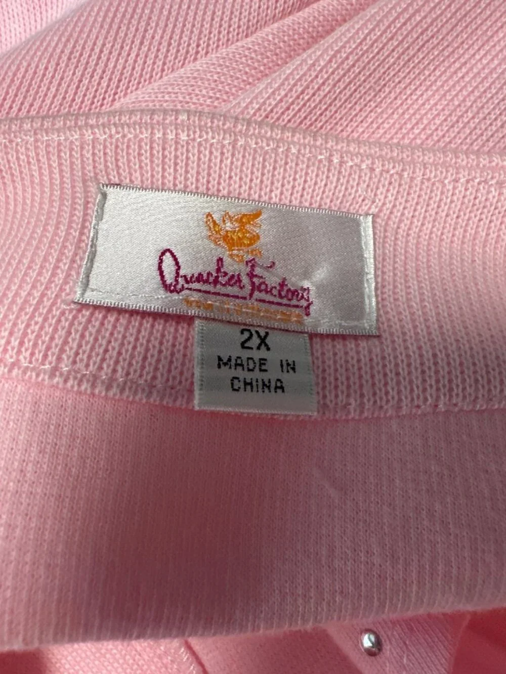 Quacker Factory Jewel Neck Embellished Duet Top Women's Size 2X